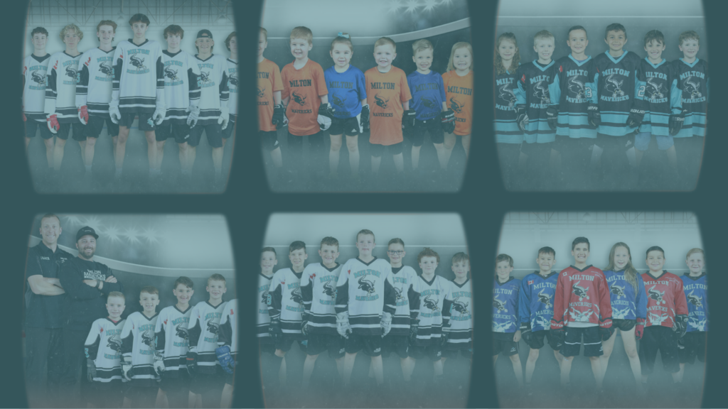 a collage of lacrosse team photos of all age ranges